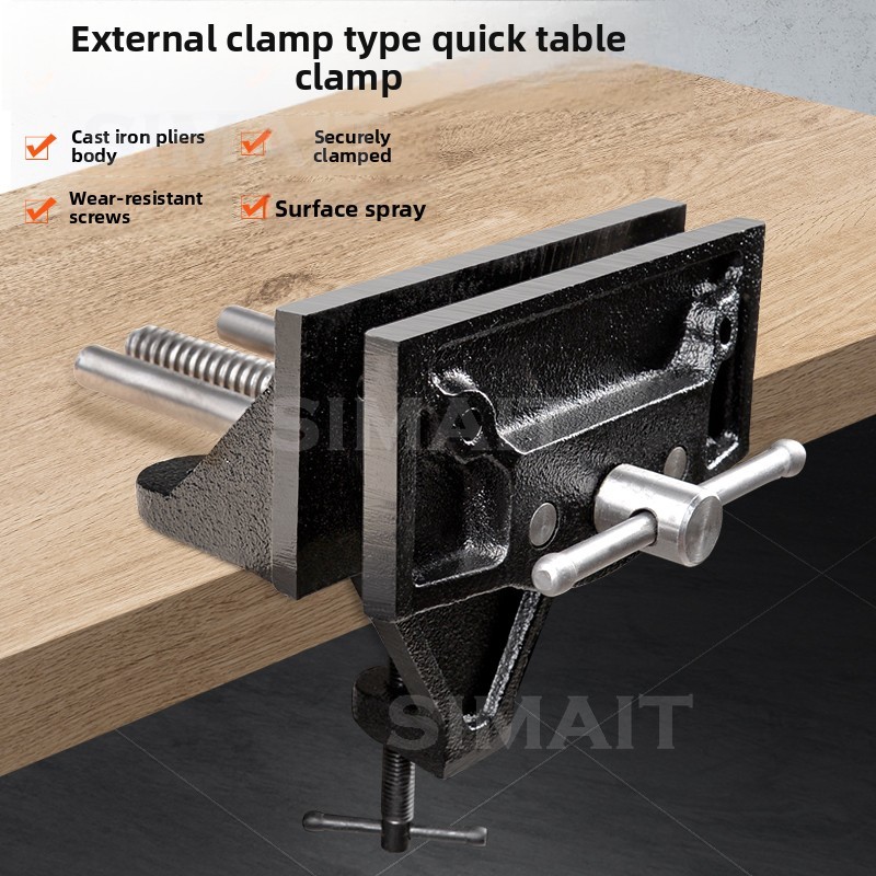 Woodworking Quick Release Vise - Penjepit Meja Kerja Kayu Lepas-Pasang Cepat