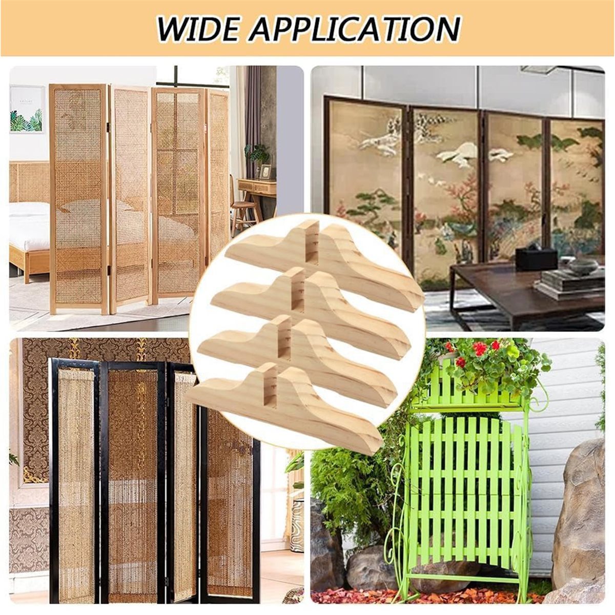Woodworking Manufacturing - PHONE&GEAR 4pcs Penyangga Pembatas Ruangan Kayu