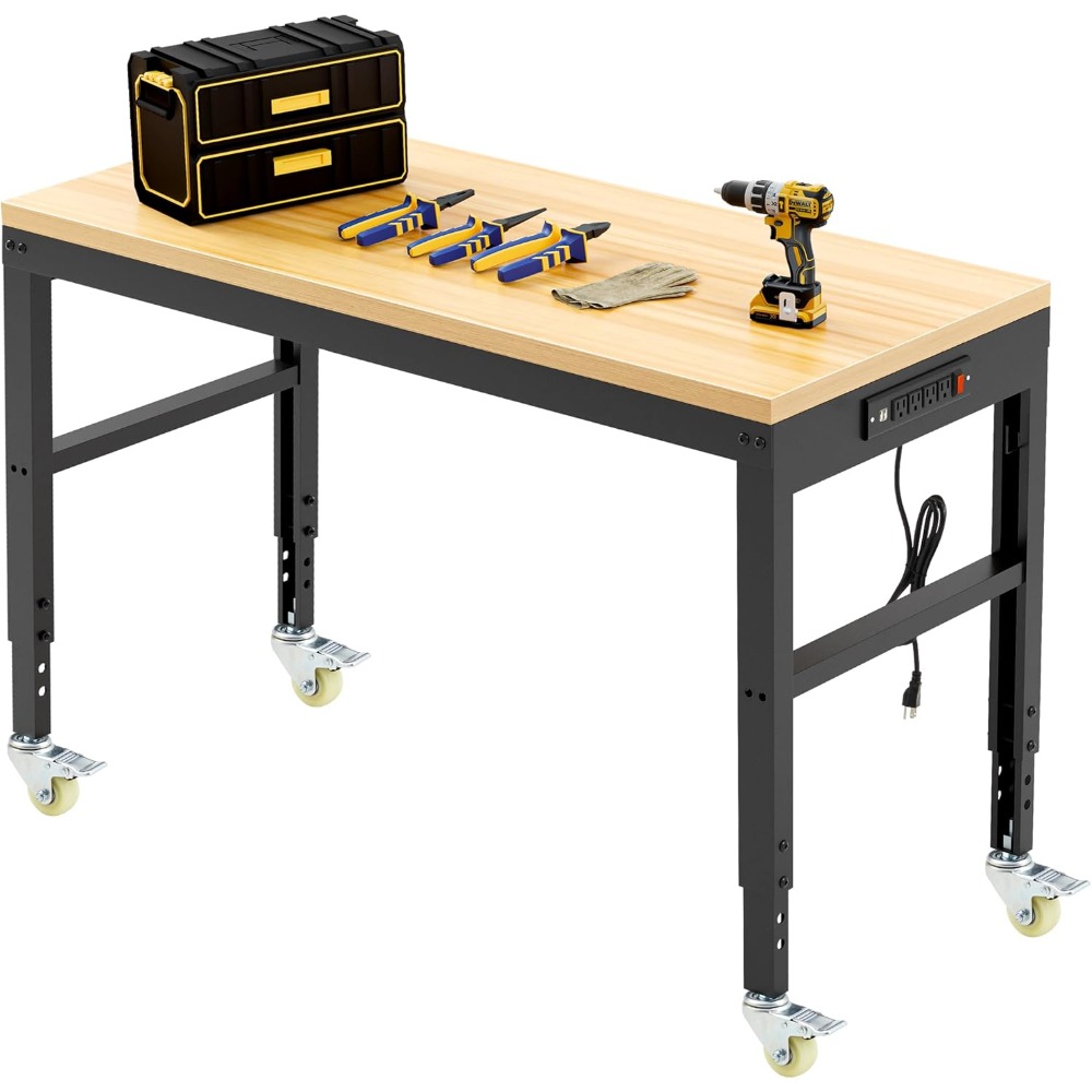 Meja Kerja yang Dapat Disesuai - Workbench Woodworking ulasan dan harga