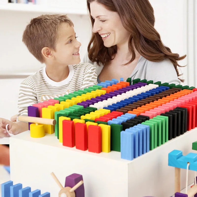 Montessori mainan Domino pelan - Woodworking Domino ulasan dan harga