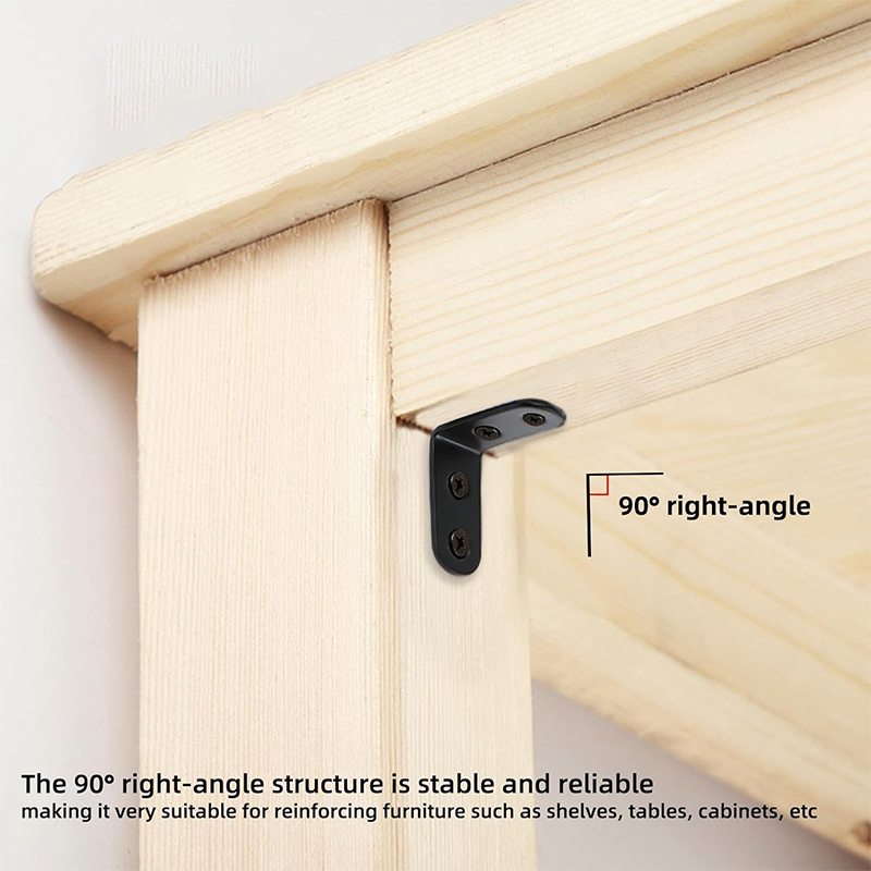 6-20 Buah Braket Sudut Hitam L - Woodworking Joint ulasan dan harga