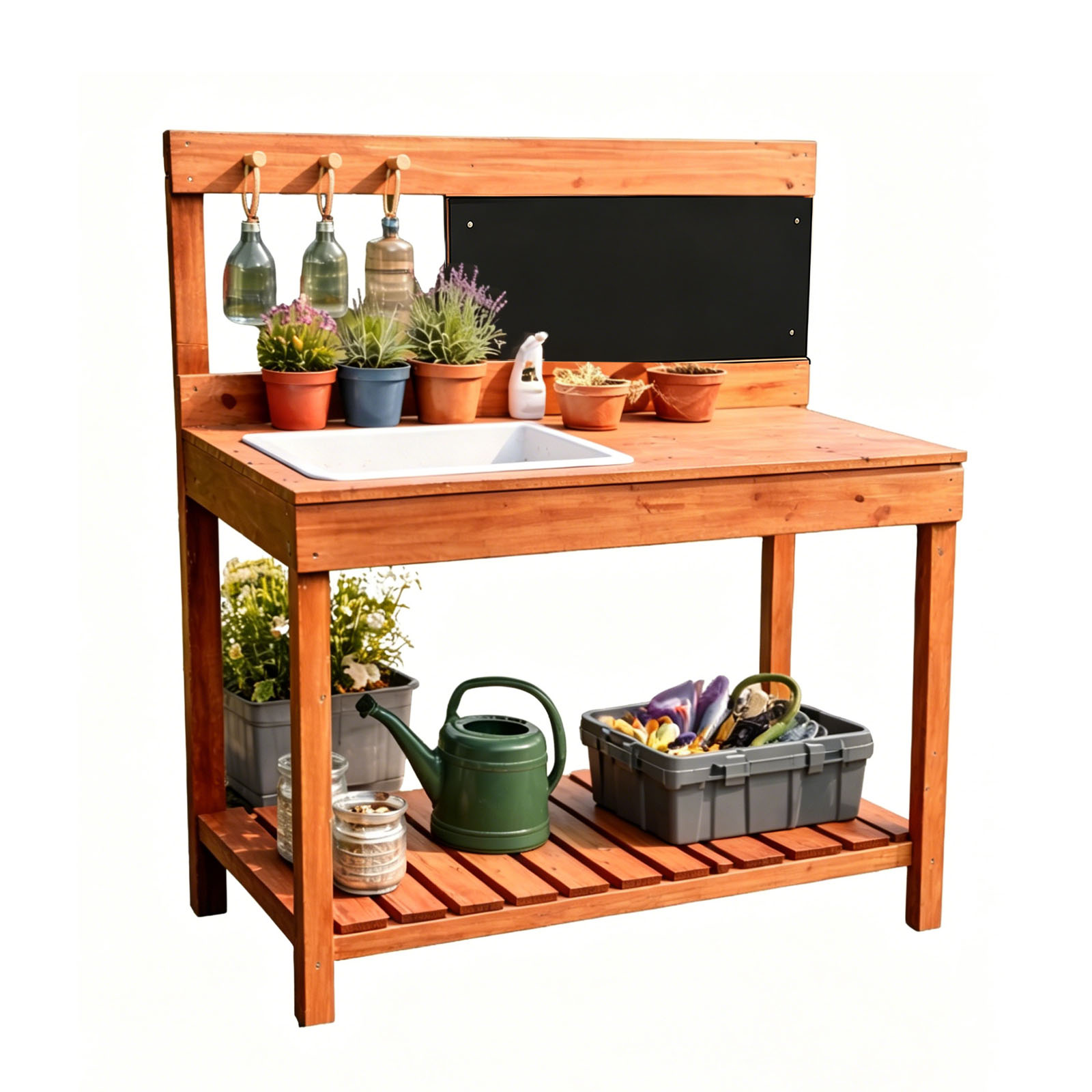 Meja Pot Tanam Kayu untuk Anak - Workbench Woodworking ulasan dan harga