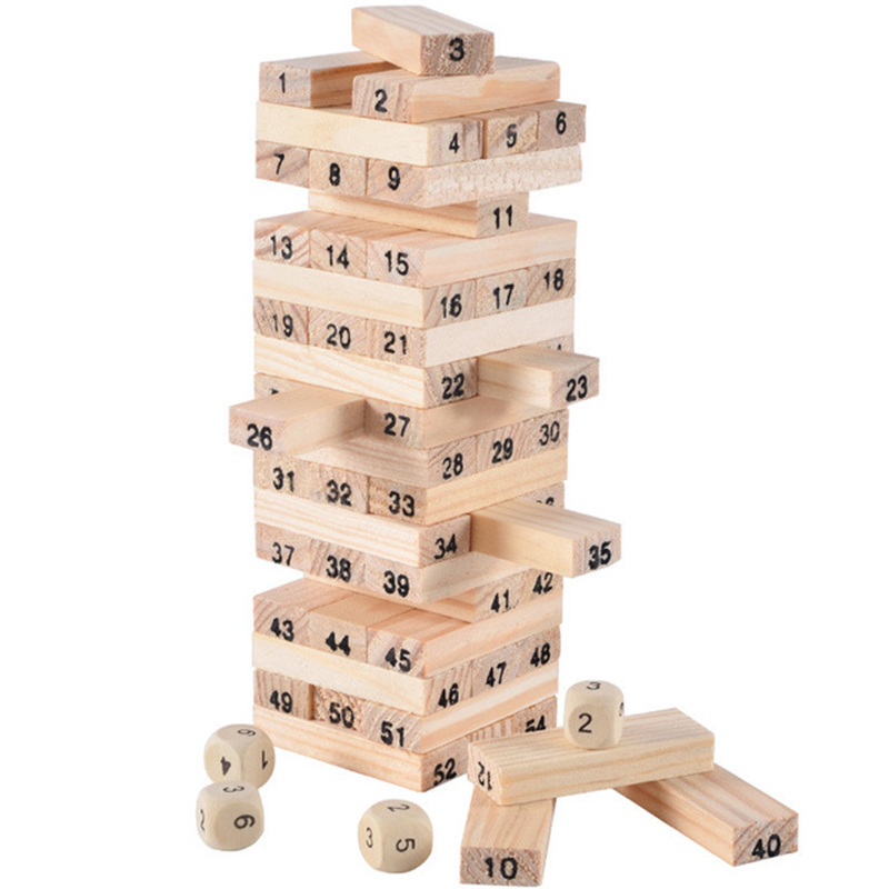 54 Buah Blok Bangunan Mainan L - Woodworking Domino ulasan dan harga
