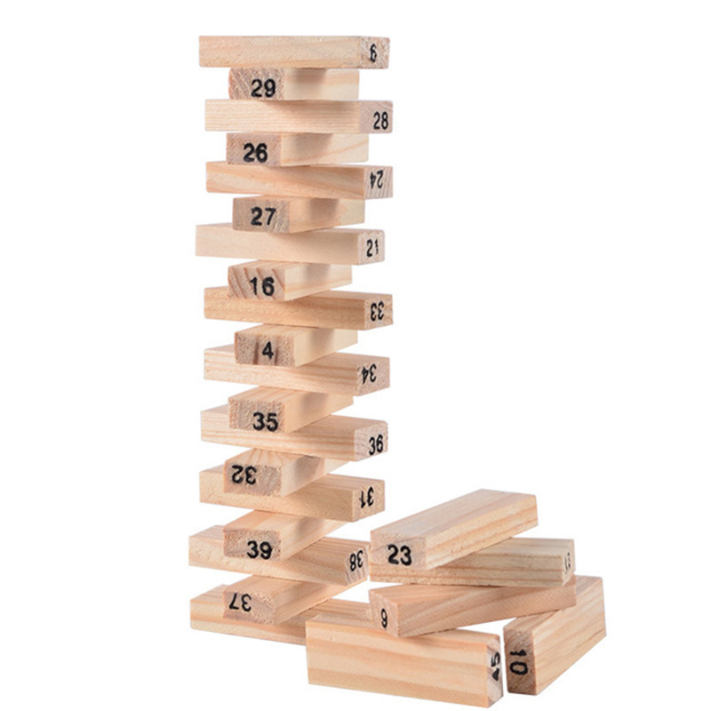 54 Buah Blok Bangunan Mainan L - Woodworking Domino ulasan dan harga