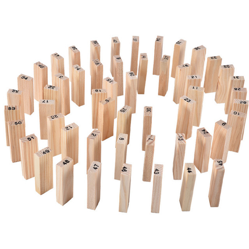 54 Buah Blok Bangunan Mainan L - Woodworking Domino ulasan dan harga