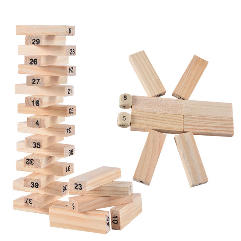 54 Buah Blok Bangunan Mainan L - Woodworking Domino ulasan dan harga